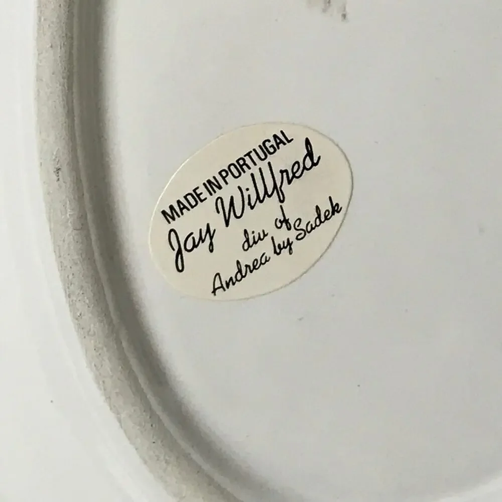 Elegant White Ceramic Trinket Plate Dish with Purple Grapes by Jay Willfred